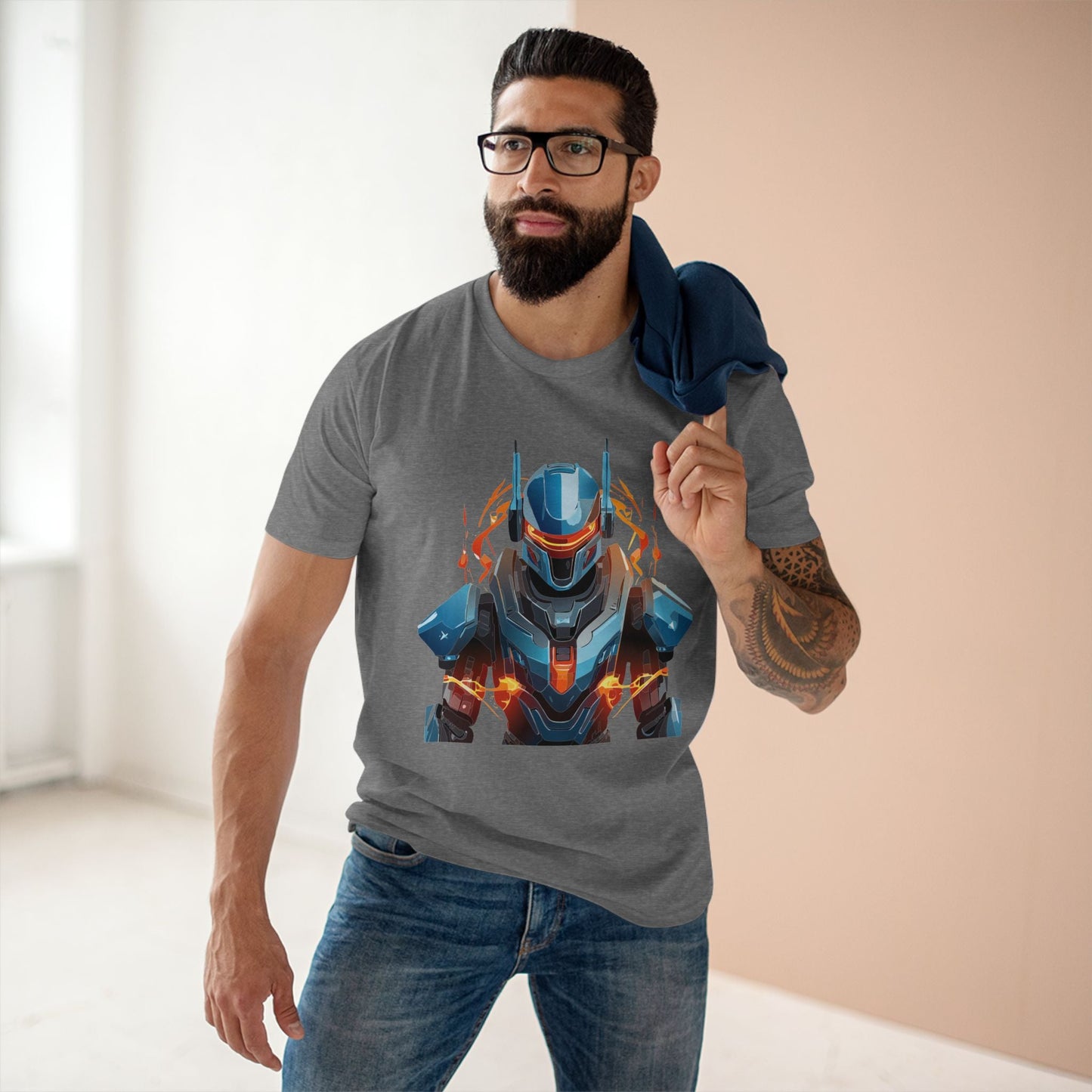 Cyborg Robot Graphic Unisex 100 Cotton Staple Tee 8