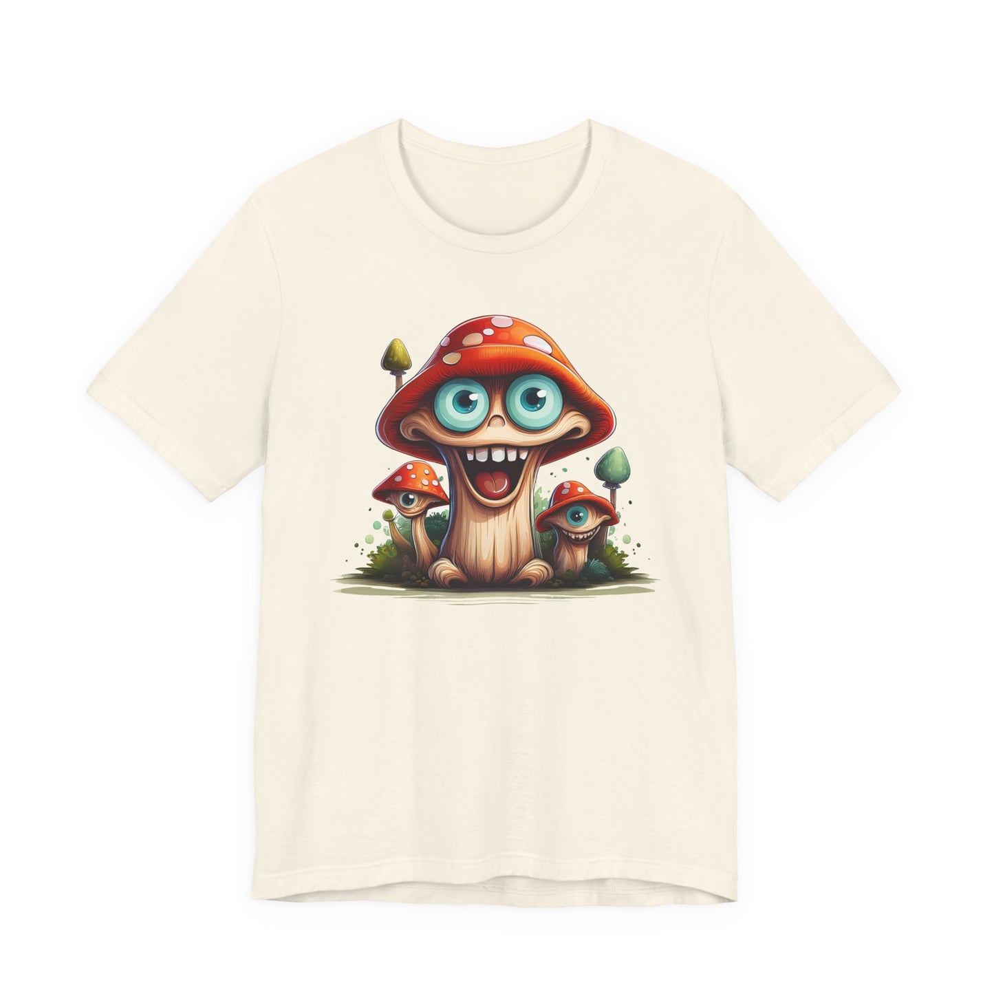 Cute Mushroom Graphic Tee, Fun Cartoon Shirt, Funny Mushroom Shirt, Cute Cartoon Tees, Graphic T-Shirt, Art Design T-Shirt