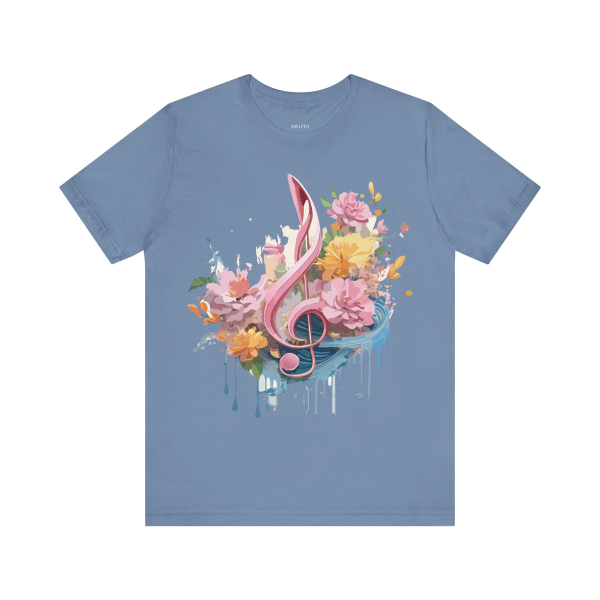 Music Graphic Unisex Cotton Bella+Canvas Tee with Art Design m133