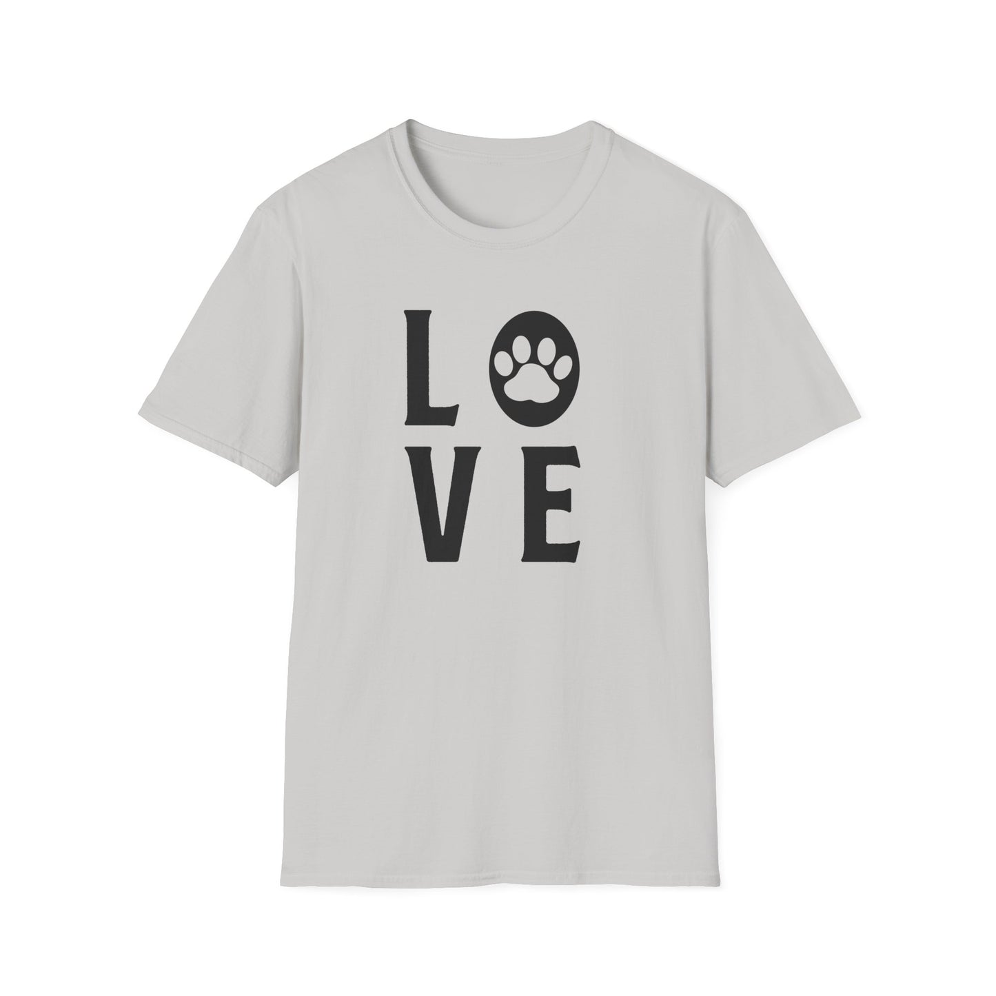 Love Paw T-Shirt Unisex Cotton Short Sleeves Pet Lover Tee with Paw Print