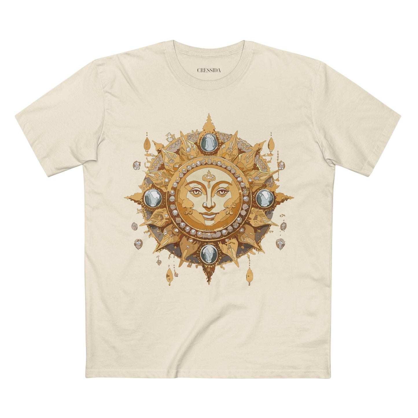 Gold Sun Graphic Unisex 100 Cotton T-Shirt with Golden Art Design 8