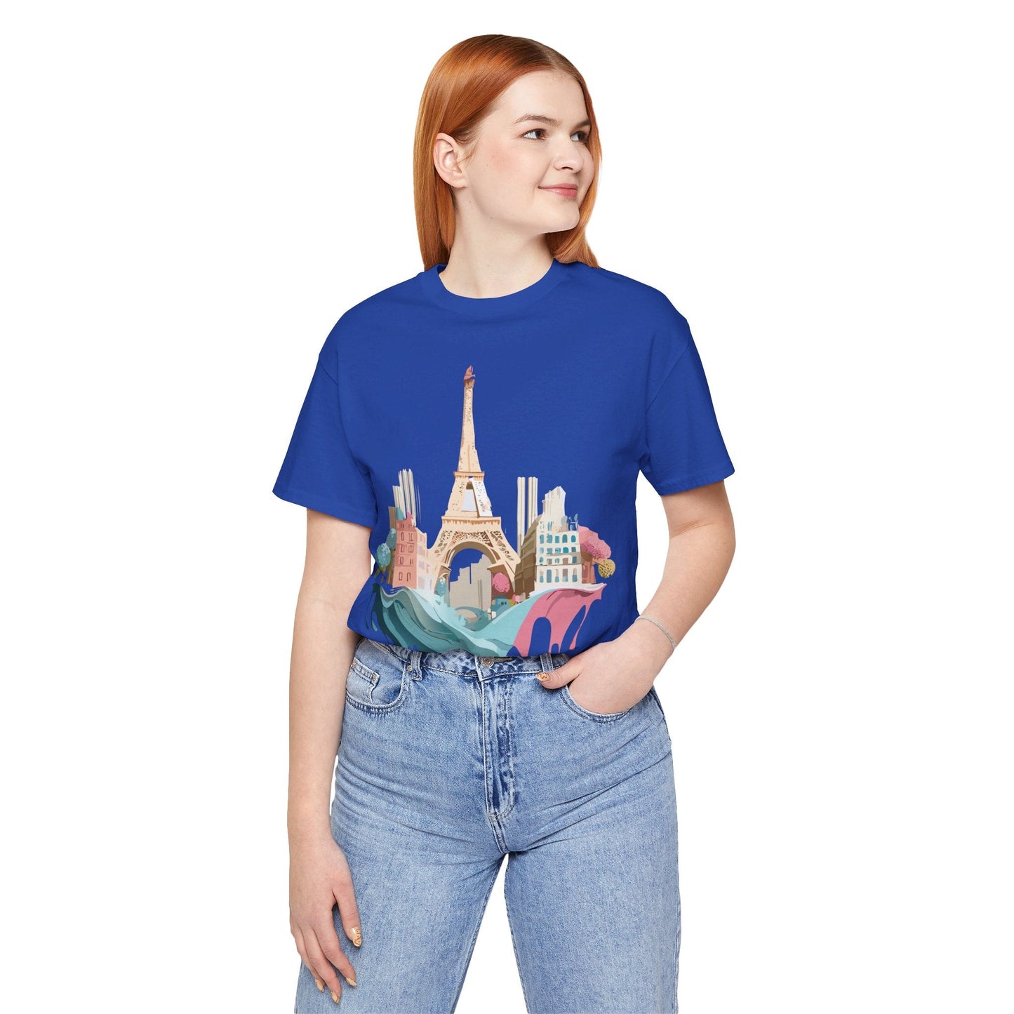 Paris Tourist Graphic Tee Unisex Jersey Short Sleeve Art Design By Vintage Inspired