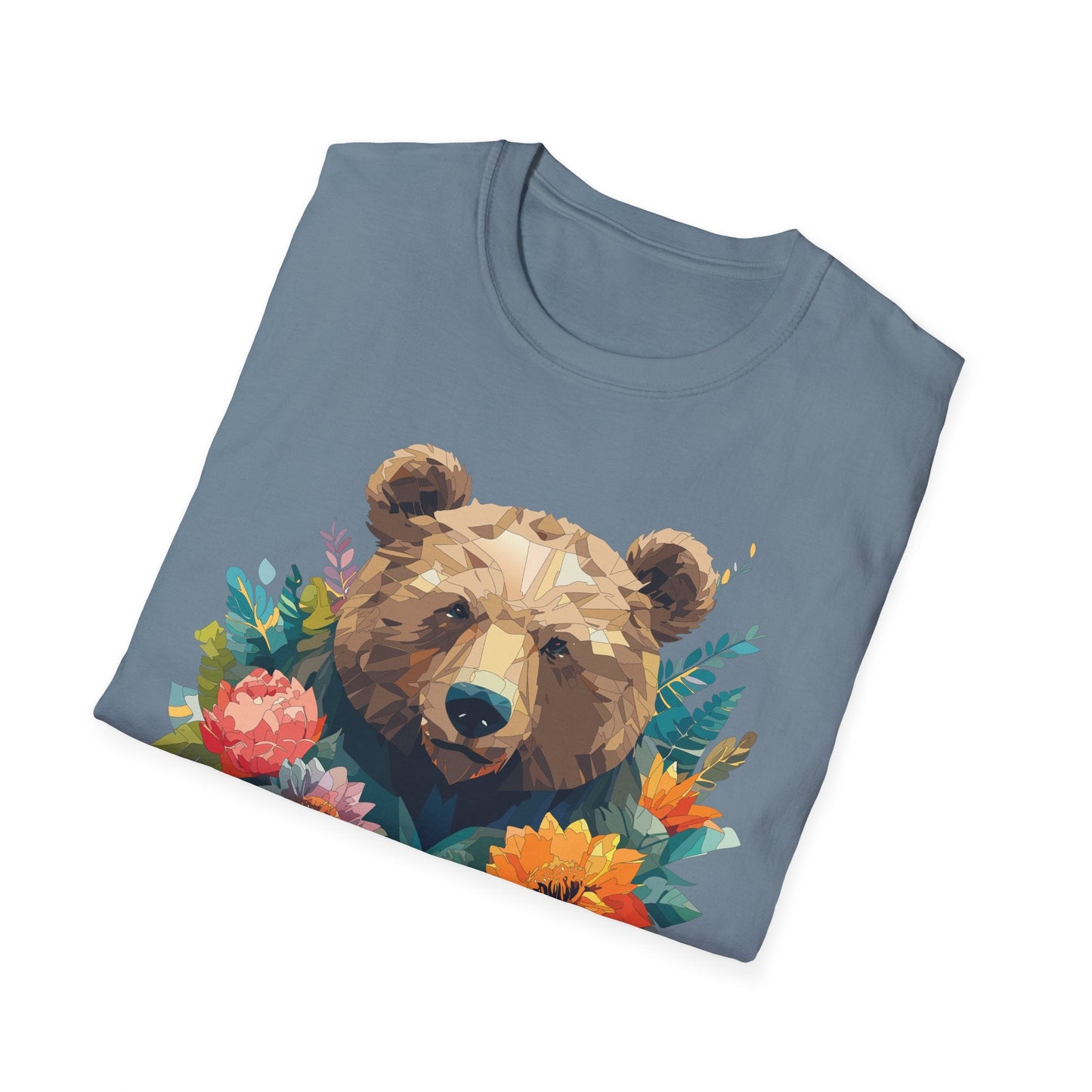 Bear T Shirt Unisex Softstyle Tee 100 Percent Ring Spun Cotton Gildan 64000 Comfortable