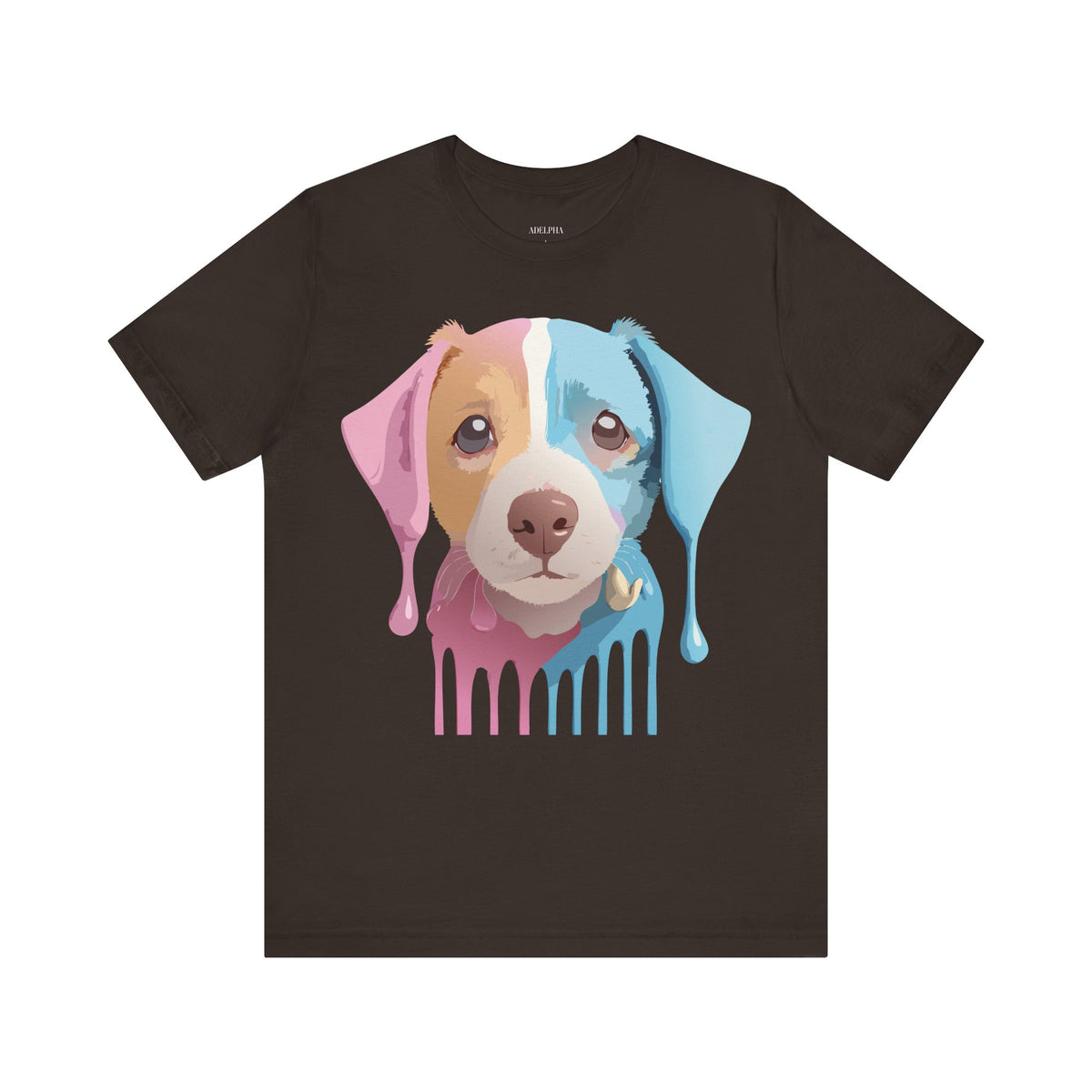 Dog Graphic Unisex Cotton Bella+Canvas Tee with Art Animal Design d08