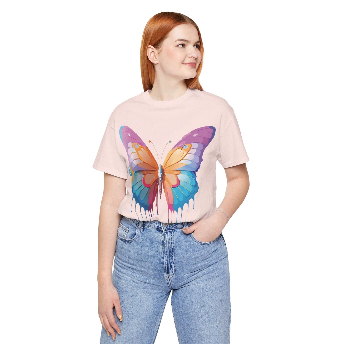 Butterfly Graphic Unisex 100 Cotton Lightweight Vintage Design Jersey Tee 91