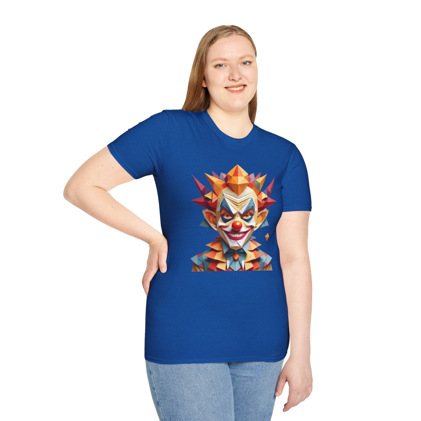 Unisex Clown Shirt With Funny Man Scary Man Circus Theme Tee Gildan Softstyle 64000