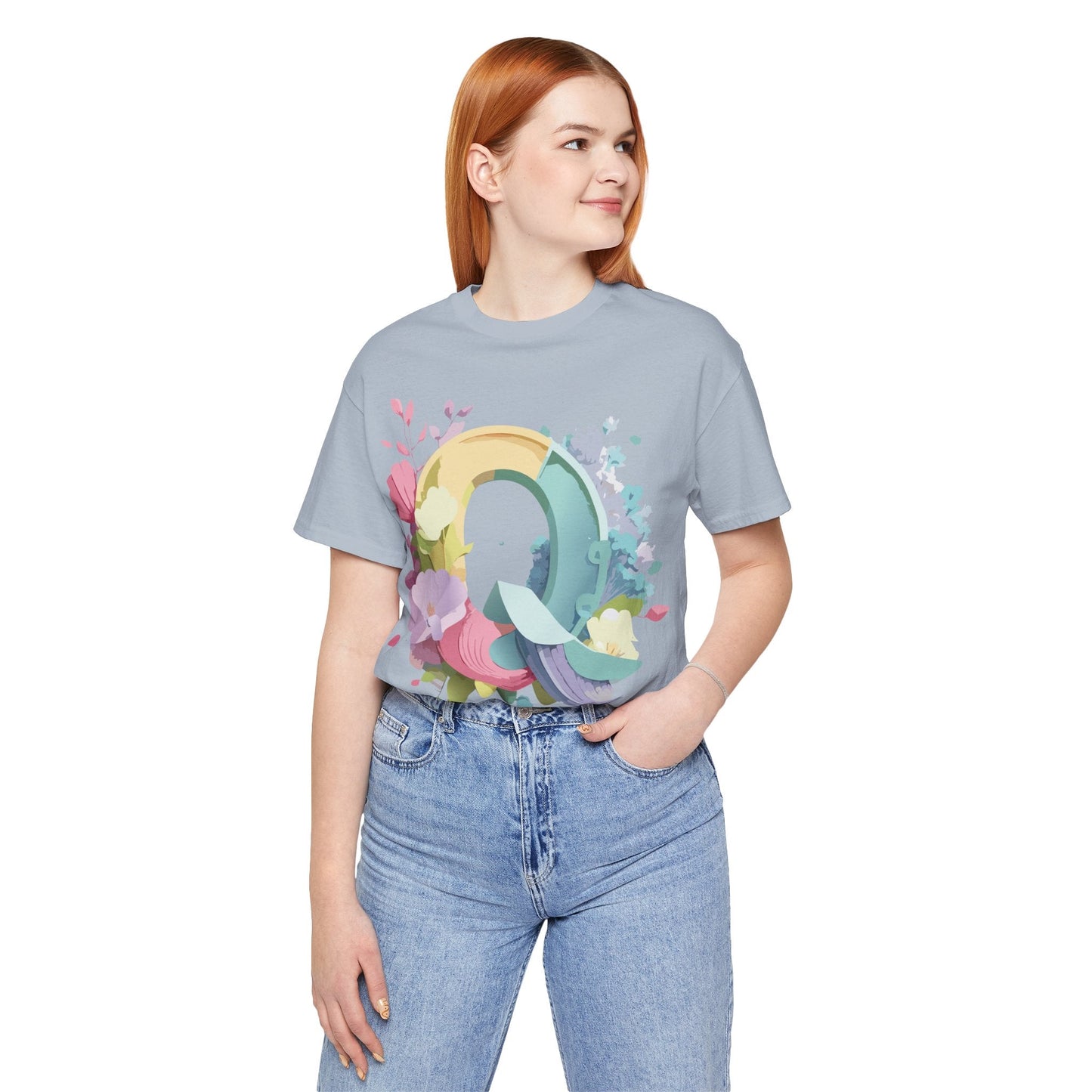 Letter Q Shirt Unisex Graphic Tee Featuring Vintage Inspired Artwork By Adelpha Collection