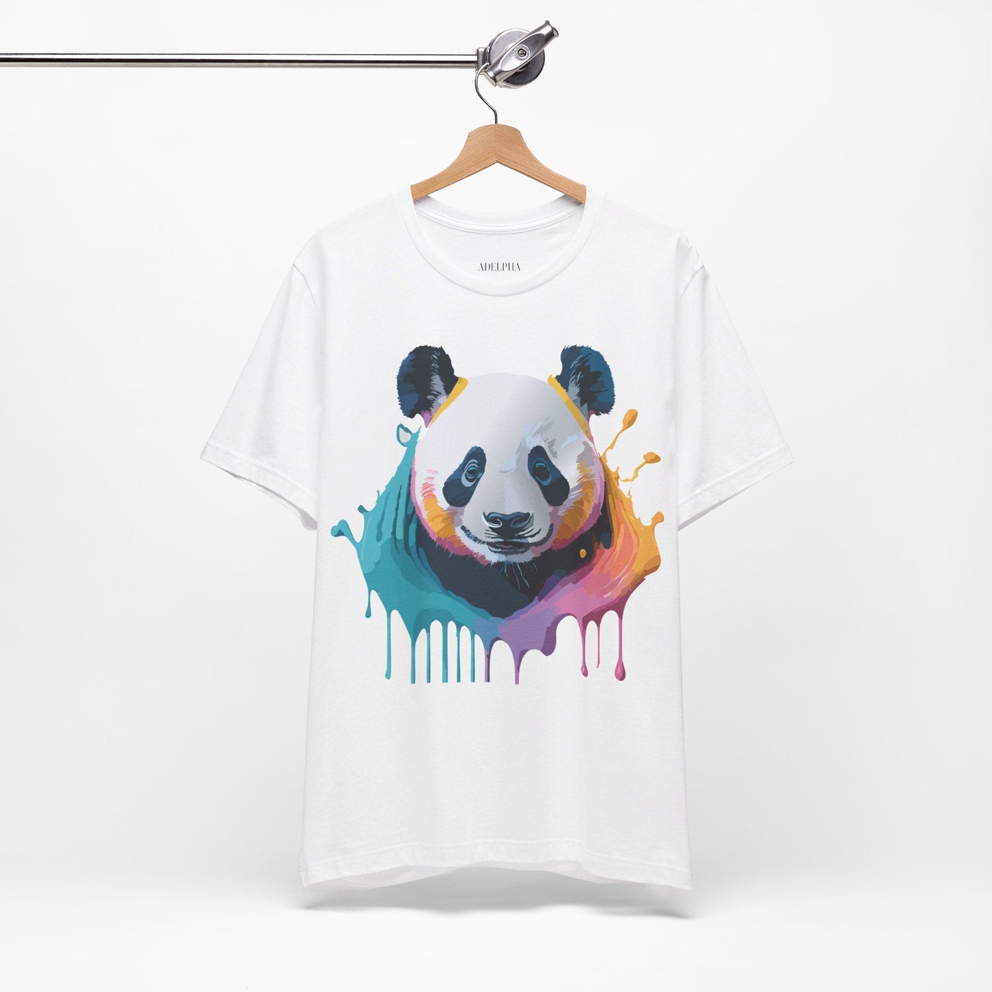Panda Shirt Unisex Graphic Tee Vintage Inspired Art by Adelpha Premium Jersey Short Sleeve