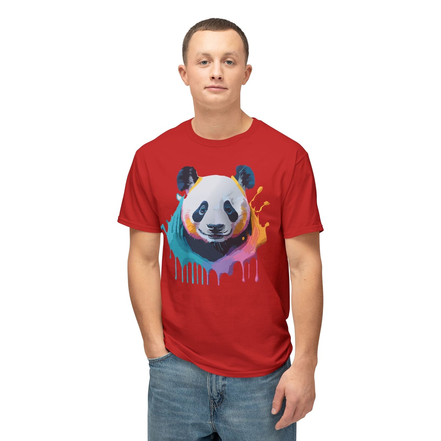 Unisex HD Cotton Panda T Shirt With Full Color Panda Art Print Made In USA Premium Fit For All Sizes