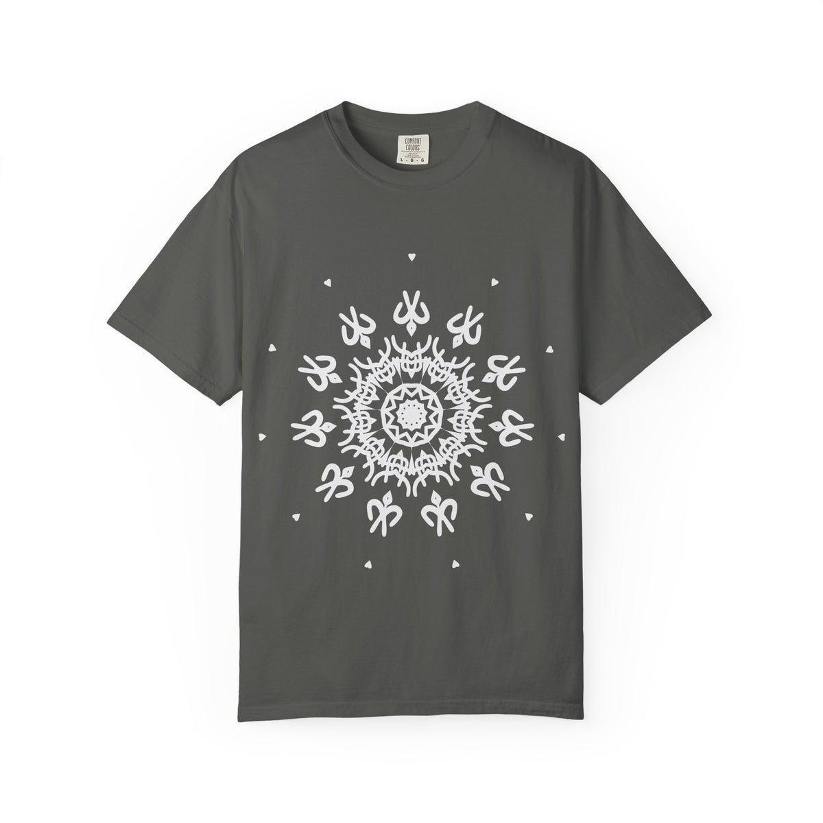 Unisex Garment Dyed Cotton T-Shirt with Mandala Graphic Design