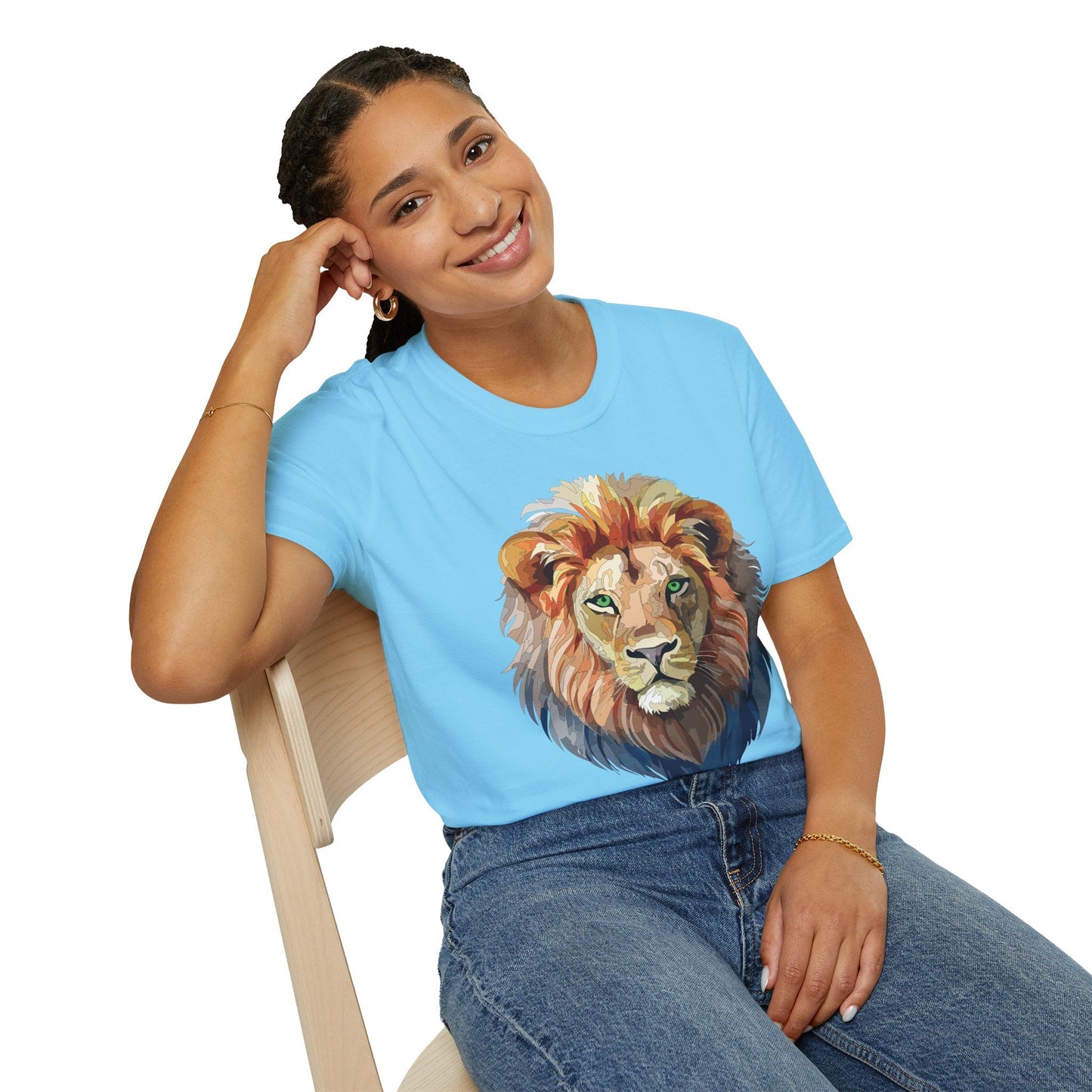 Lion Floral Tee Unisex Gildan Softstyle 64000 Cotton Short Sleeve Shirt