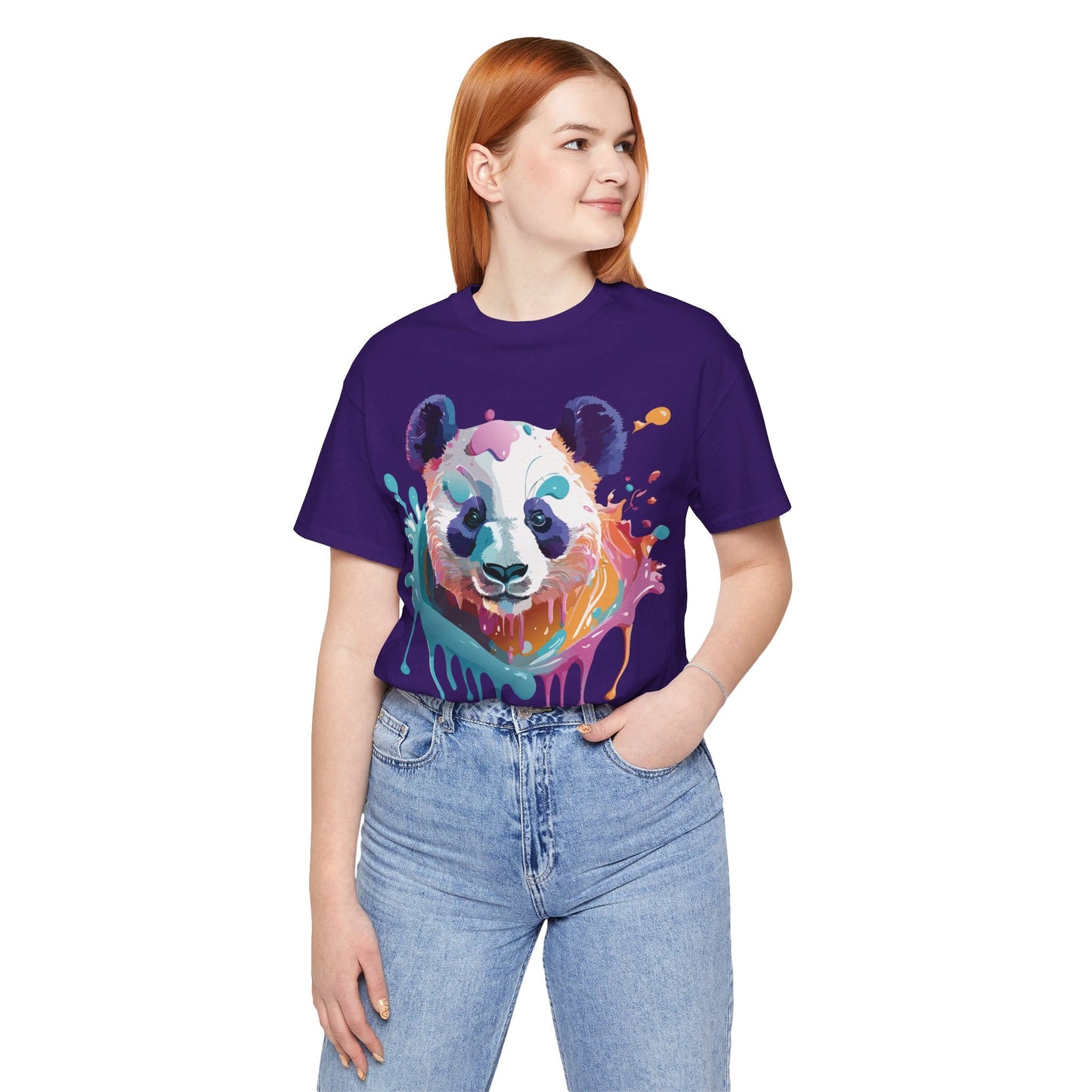 Panda Graphic Unisex 100 Cotton Vintage Art with Animal T-Shirt 12