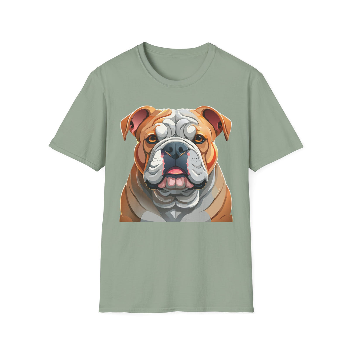 Bulldog Face Graphic T-Shirt | English Bulldog Illustration Tee