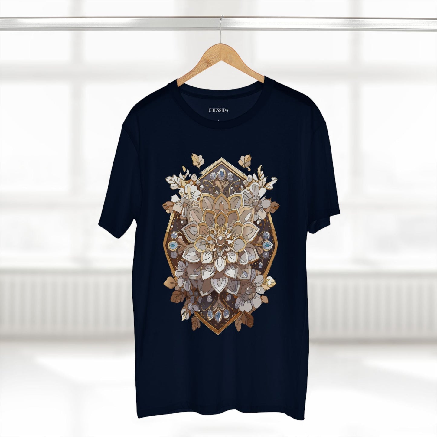 Floral Graphic T-Shirt Unisex 100 Cotton Art Design with Antique Flowers Tee 15