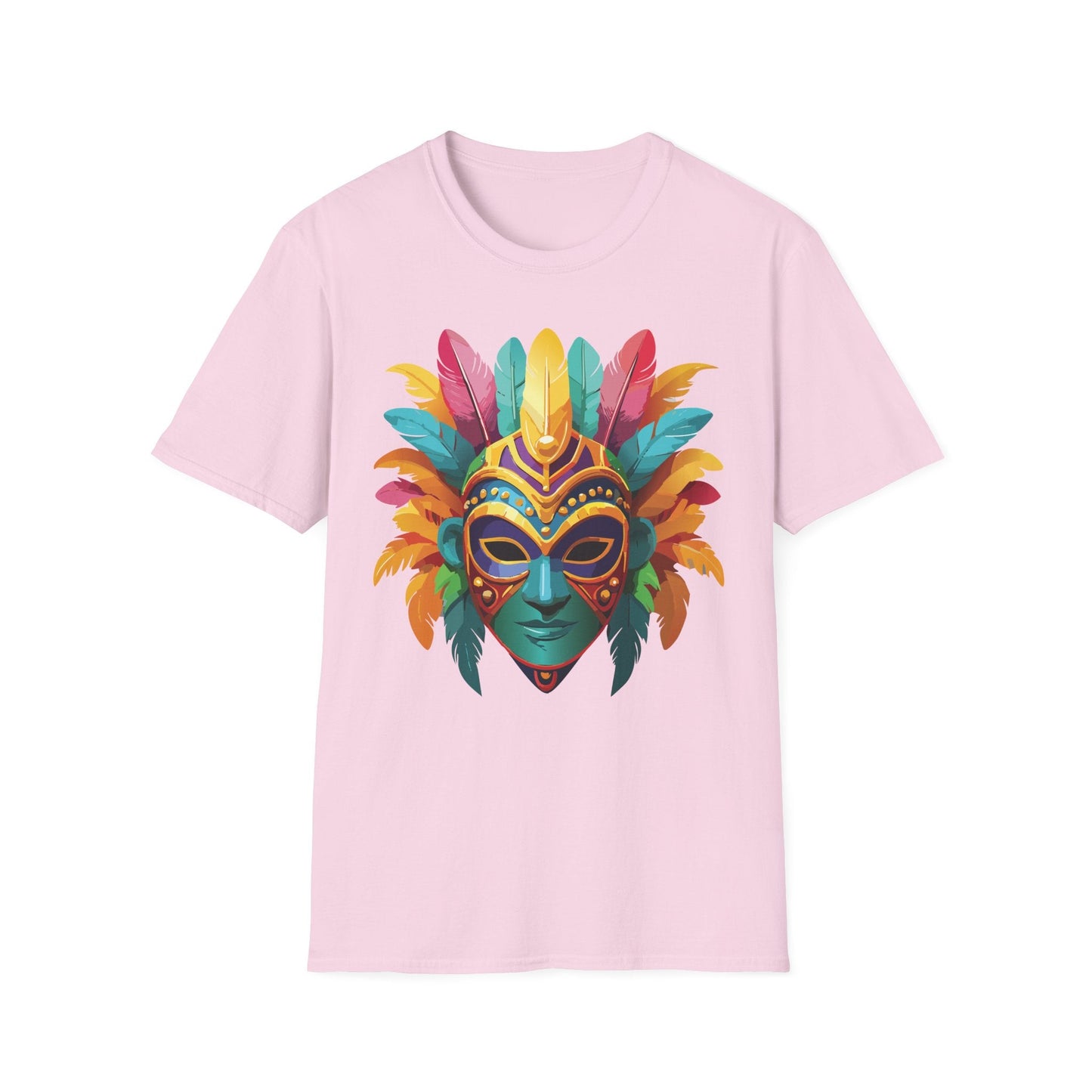 Mask Tee Shirt Unisex Masquerade Design Gildan Softstyle 64000 100 Percent Ring Spun Cotton Tee