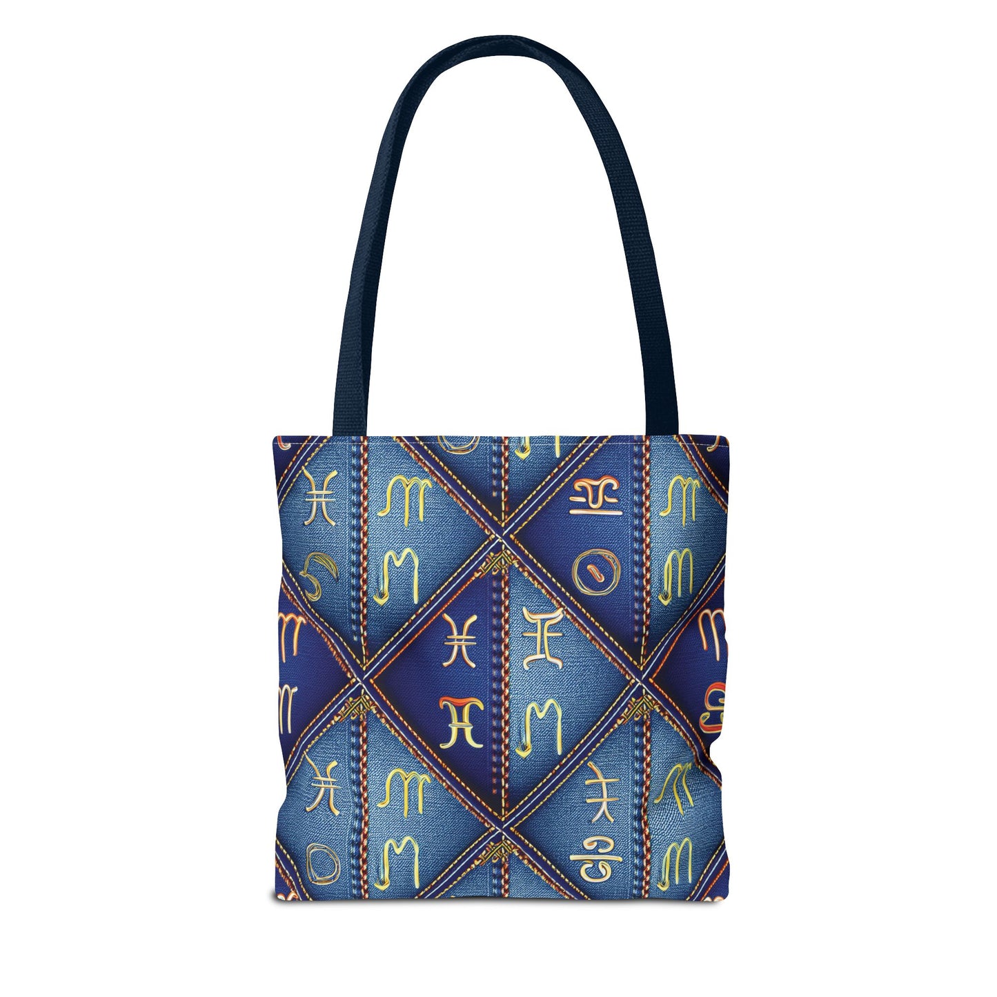 Denim Fabric Imitation Print Unisex Canvas Bag Poly Spun 3 Sizes Tote Bag 184-7