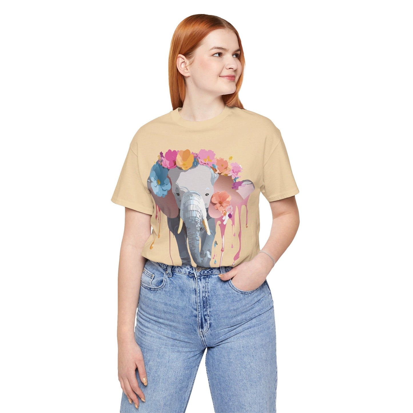 Adelpha Elephant Graphic Tee Unisex Short Sleeve Jersey Shirt With Vintage Artwork