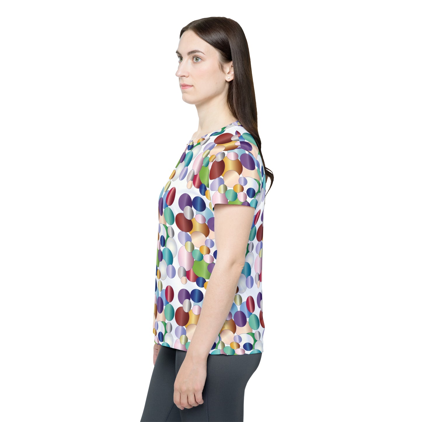 Poly Jersey Tee Shirt with abstract prints