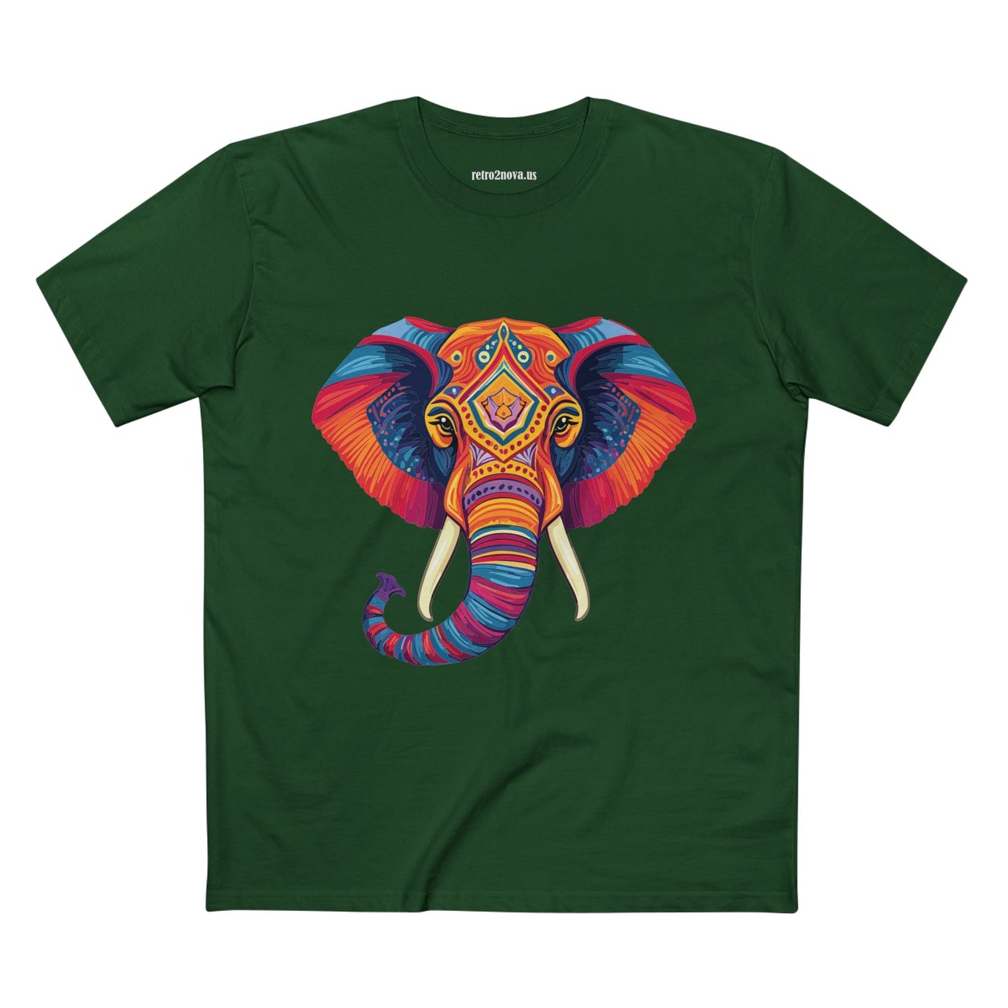 Elephant Animal Shirt Unisex Premium Cotton Tee With Original Art Design From Retro2Nova Art Collection