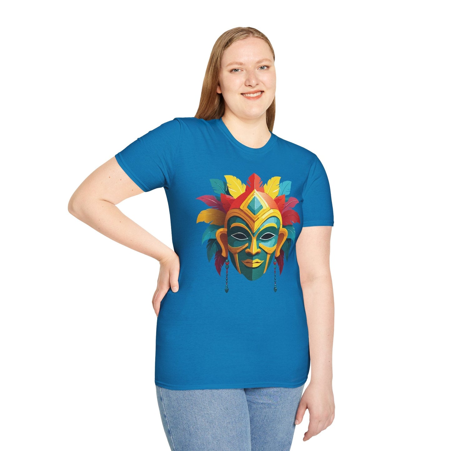 Mask Graphic Unisex Cotton Masquerade Design Artwork Tee 6