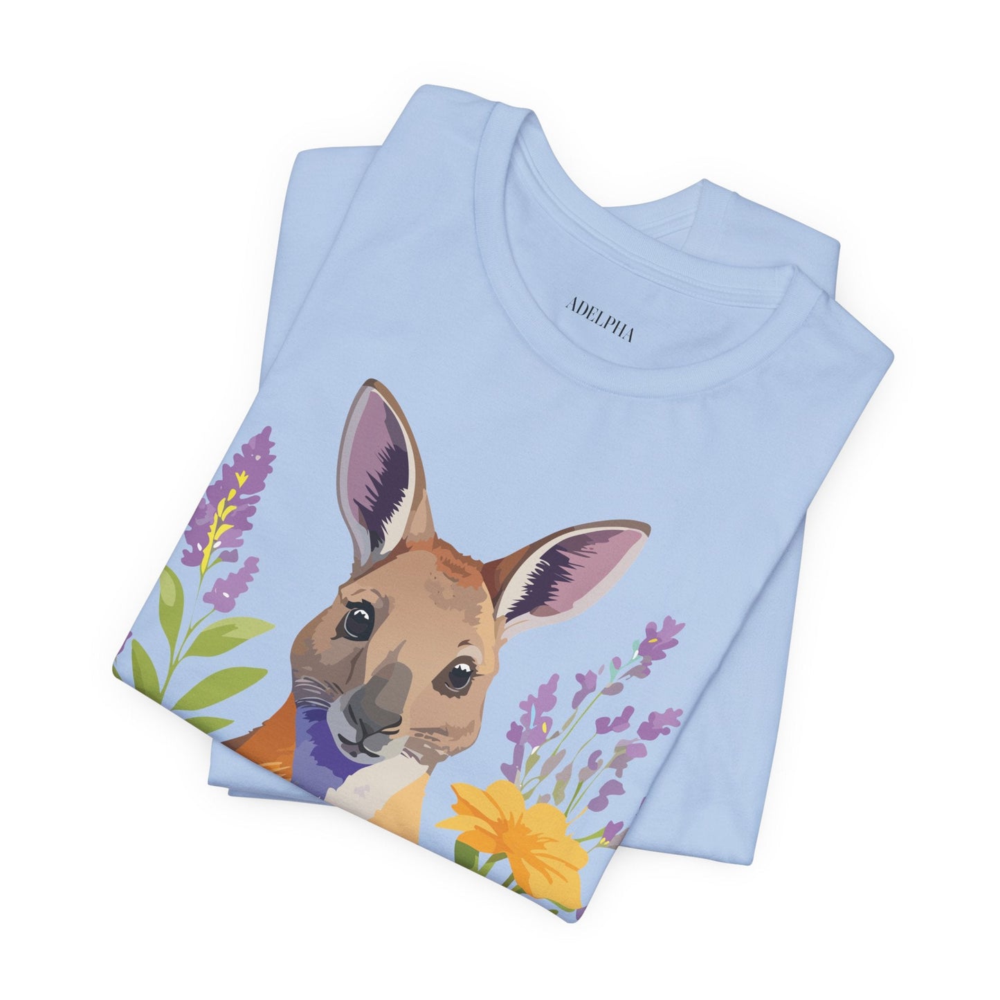 Adelpha Vintage Inspired Graphic Tee Kangaroo Artwork Unisex Jersey Short Sleeve T Shirt
