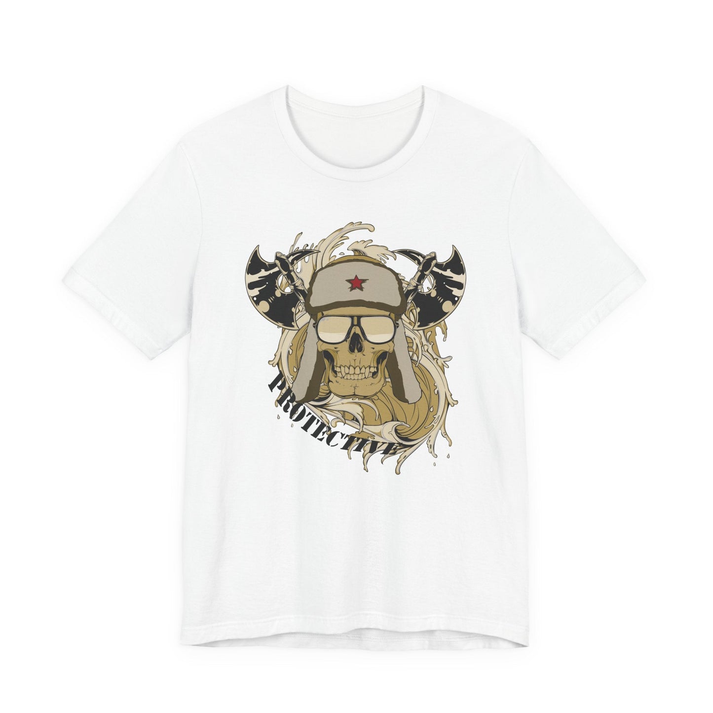 Viking Skull Graphic with Horned Helmet T-Shirt Captain Design Tee Art-41