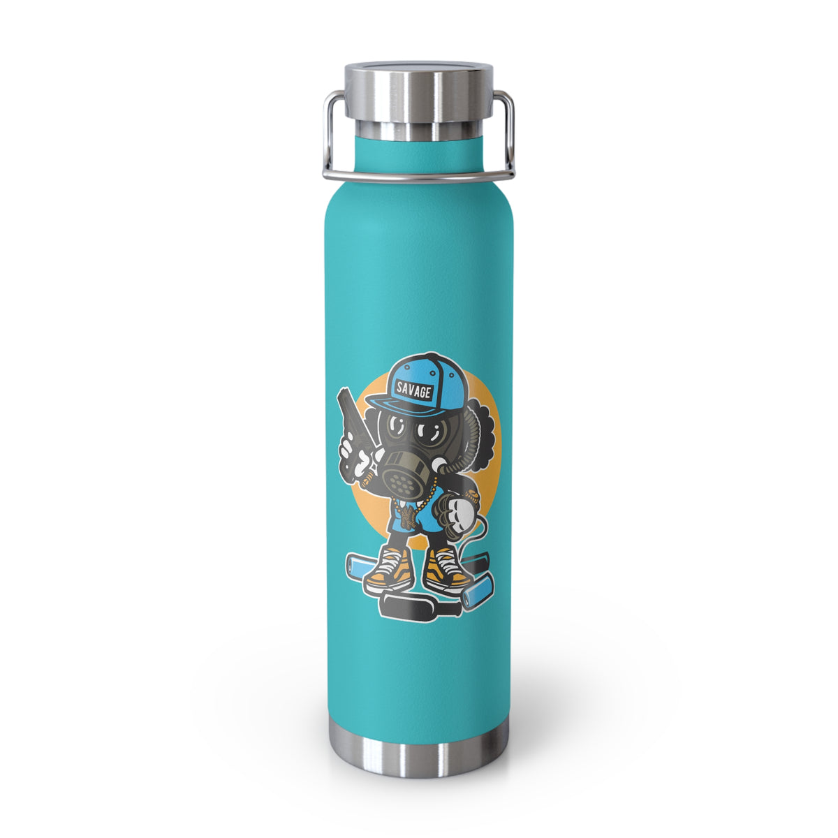 22oz Copper Insulated Water Bottle with Cartoon Design - CV48