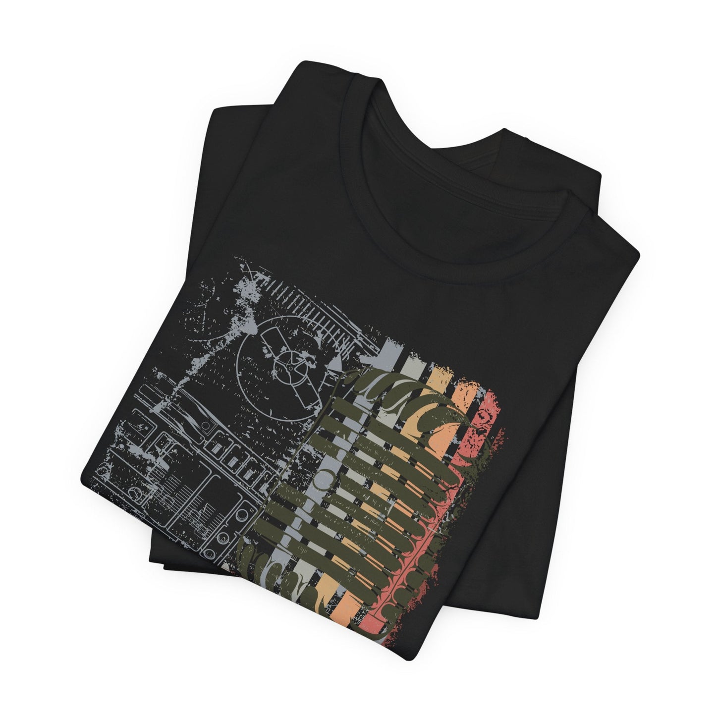 Retro Microphone Graphic Unisex Cotton T-Shirt r9