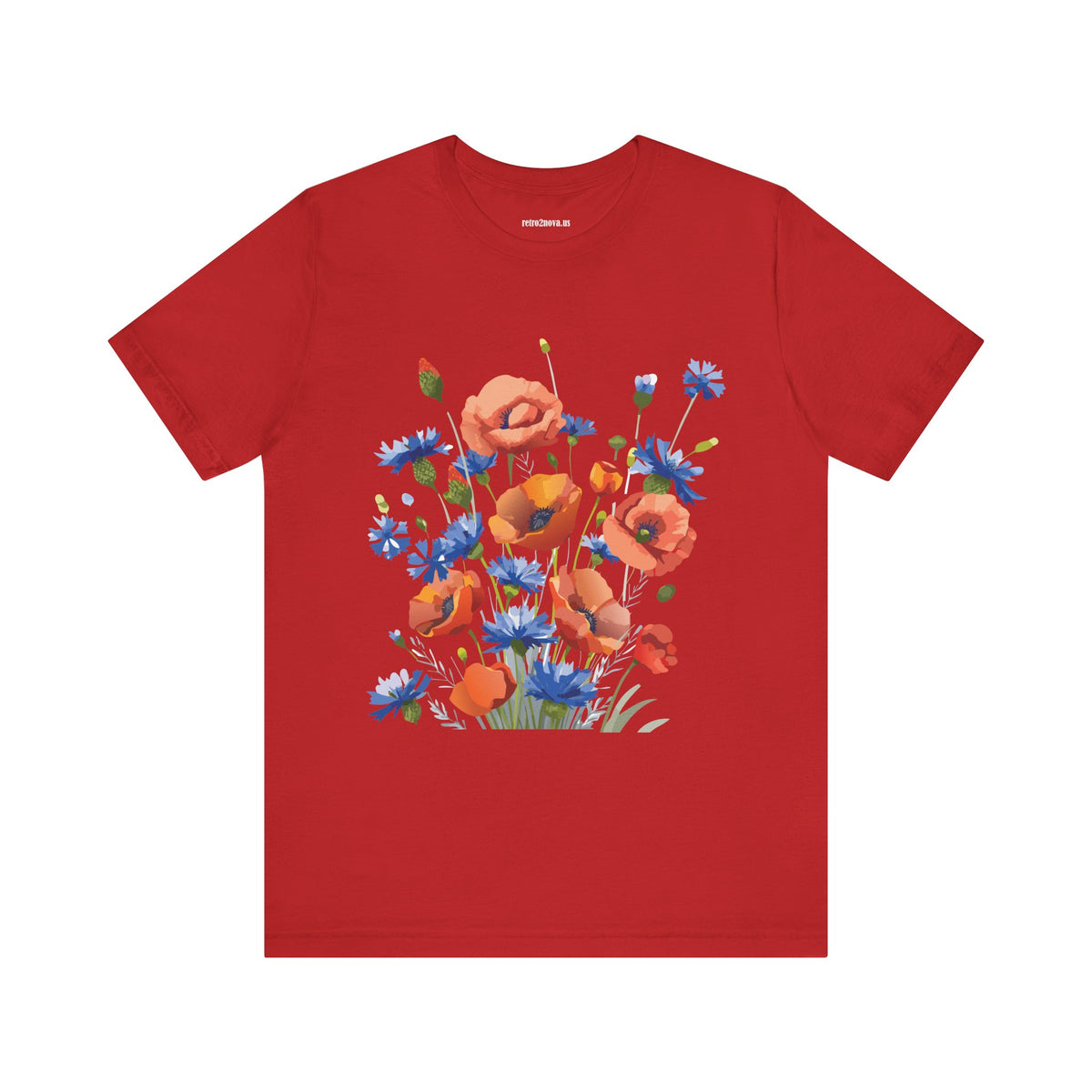 Floral Graphic Unisex Cotton Bella+Canvas Tee with Flowers Design ab8