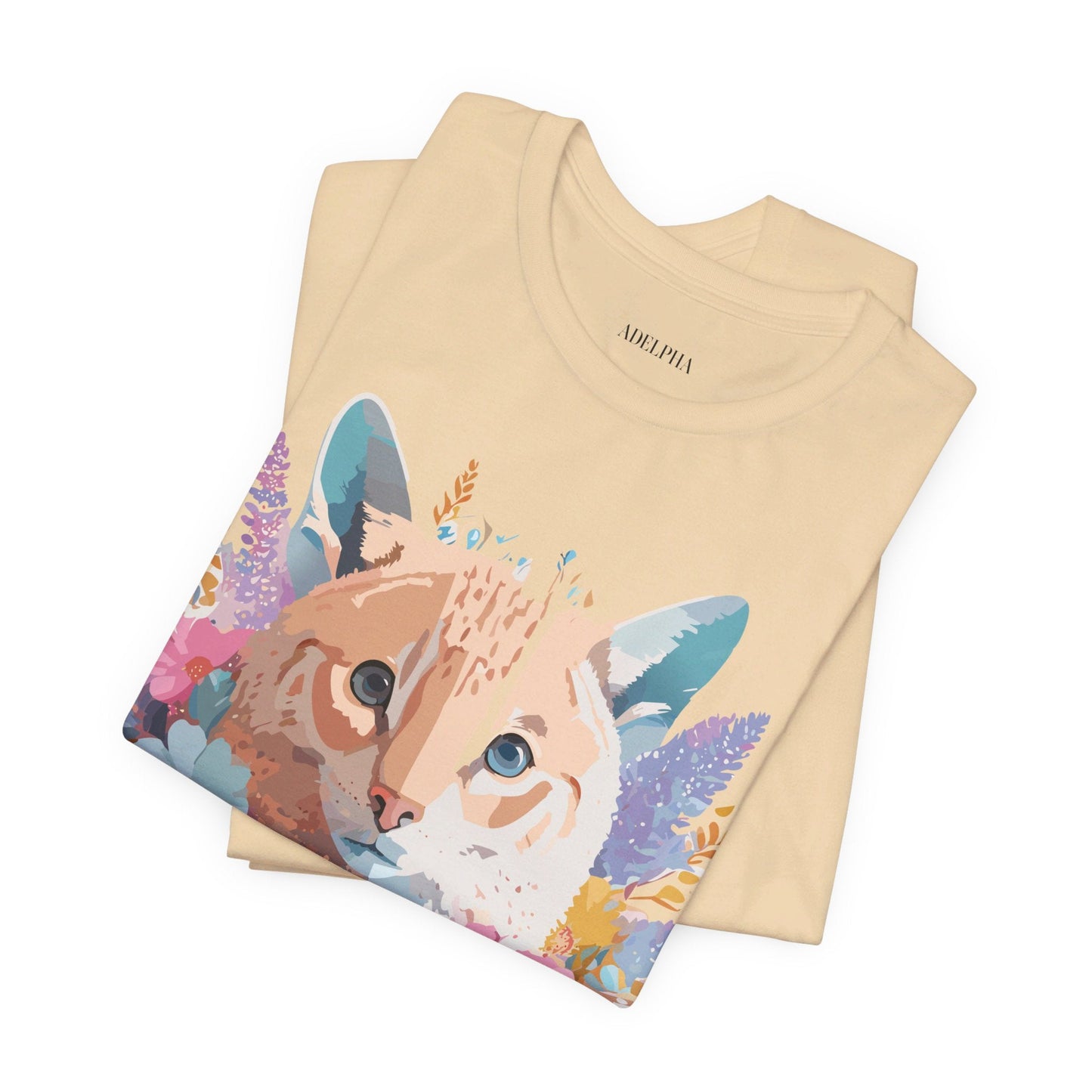 Cat Graphic Tee Unisex Short Sleeve With Adelpha Artwork Vintage Inspired