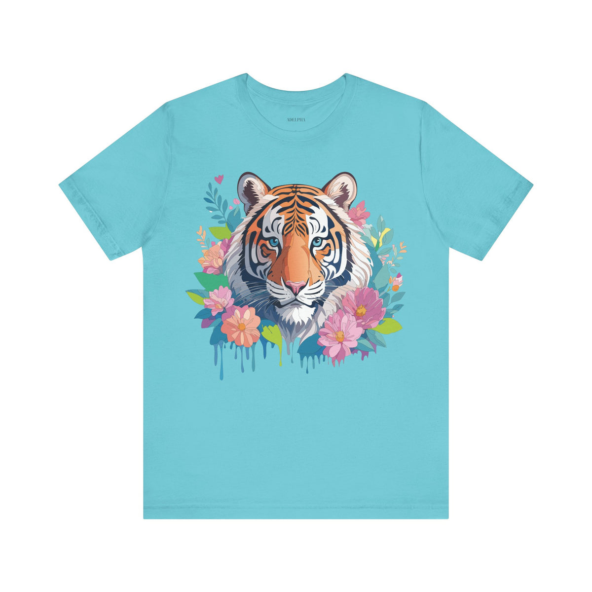 Tiger Graphic Unisex Cotton Bella+Canvas Tee with Art Animal Design e72