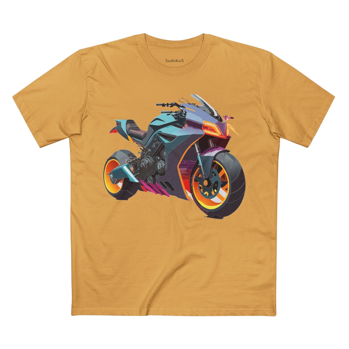 Moto Bike Graphic Unisex 100 Cotton Staple Tee 16