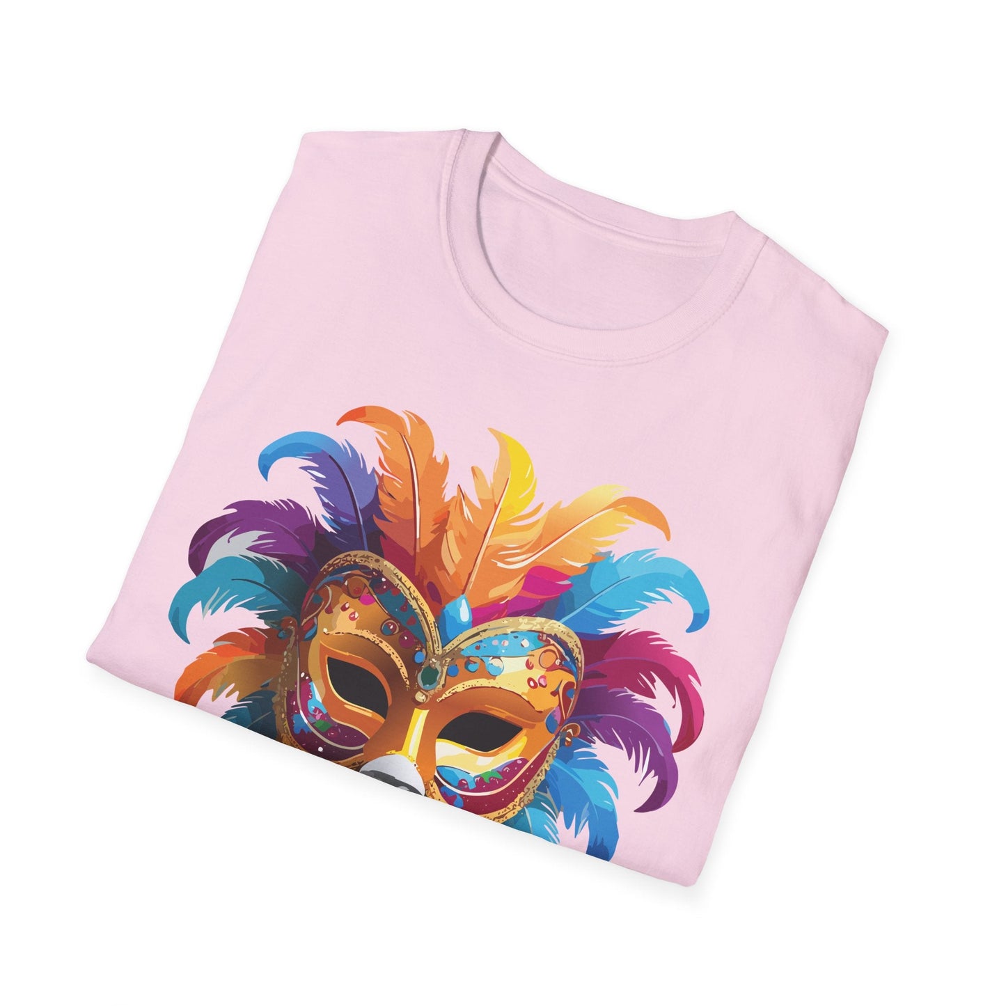 Mask Tee Shirt Unisex Masquerade Design Art Graphic Gildan Softstyle 64000 Cotton Tee