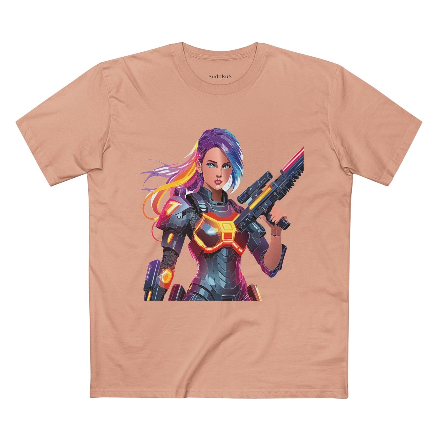 Army-woman Graphic Unisex 100 Cotton Staple Tee 17