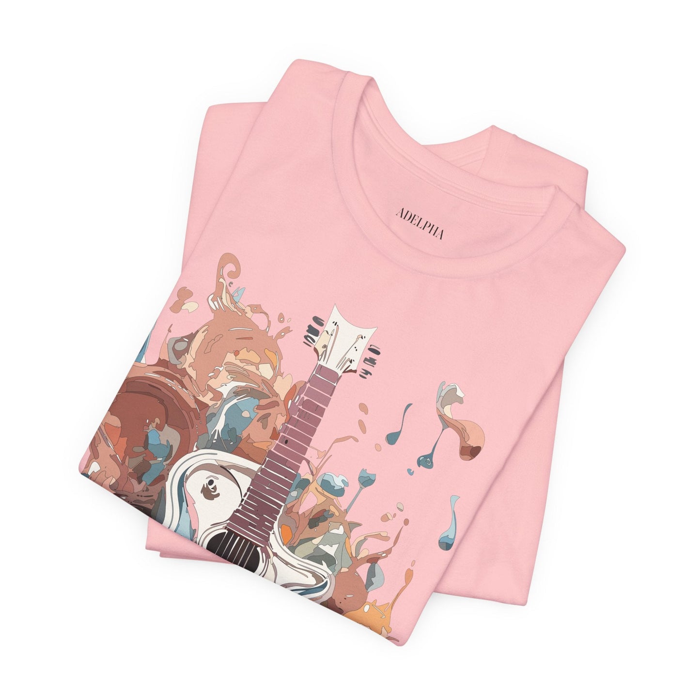 Music Graphic Unisex 100 Cotton Vintage Art with Musical Elements Tee 56