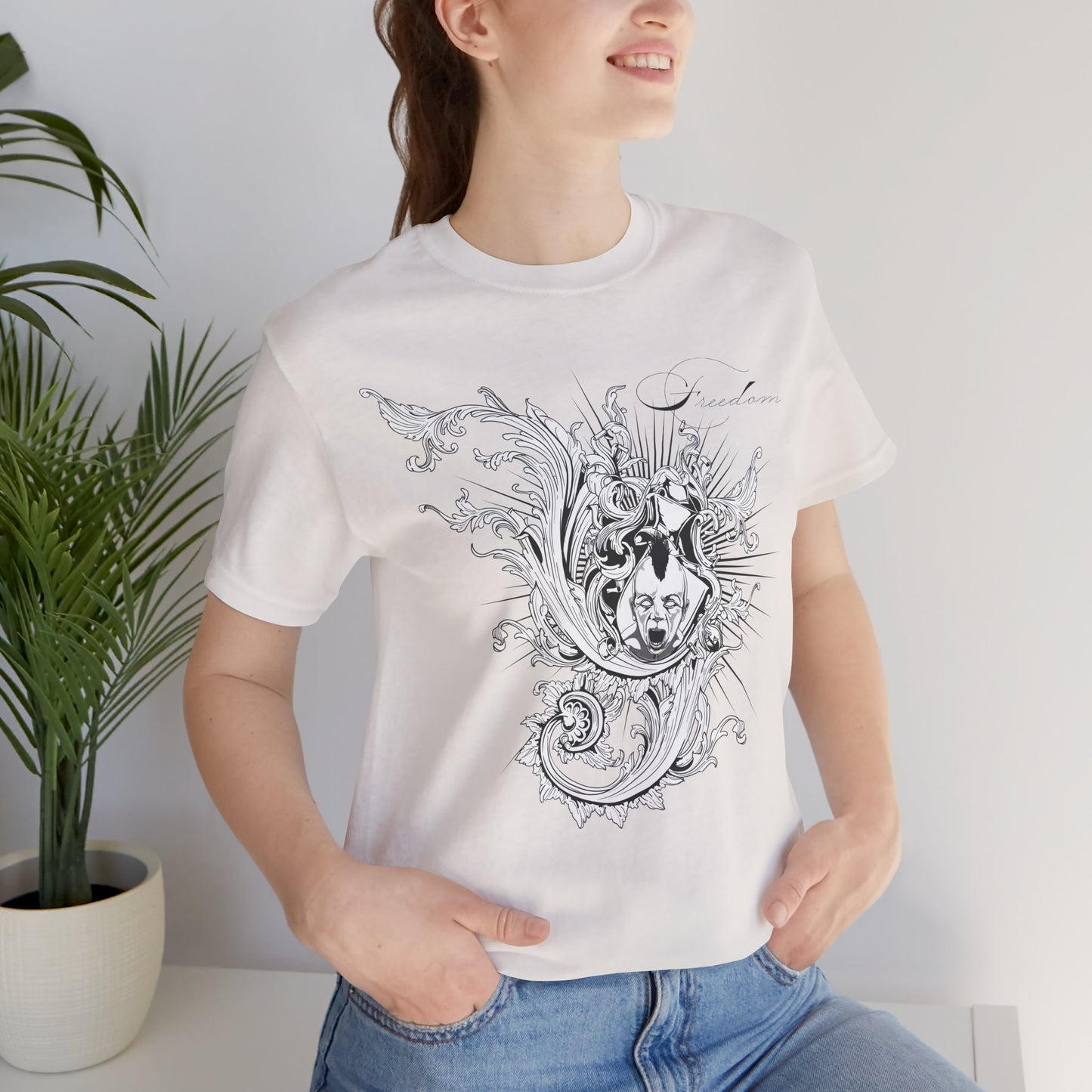 Freedom Art Design Tee, Artistic Tee, Graphic T-Shirt, Music Tees, Artistic Music T-Shirt, Vintage Top