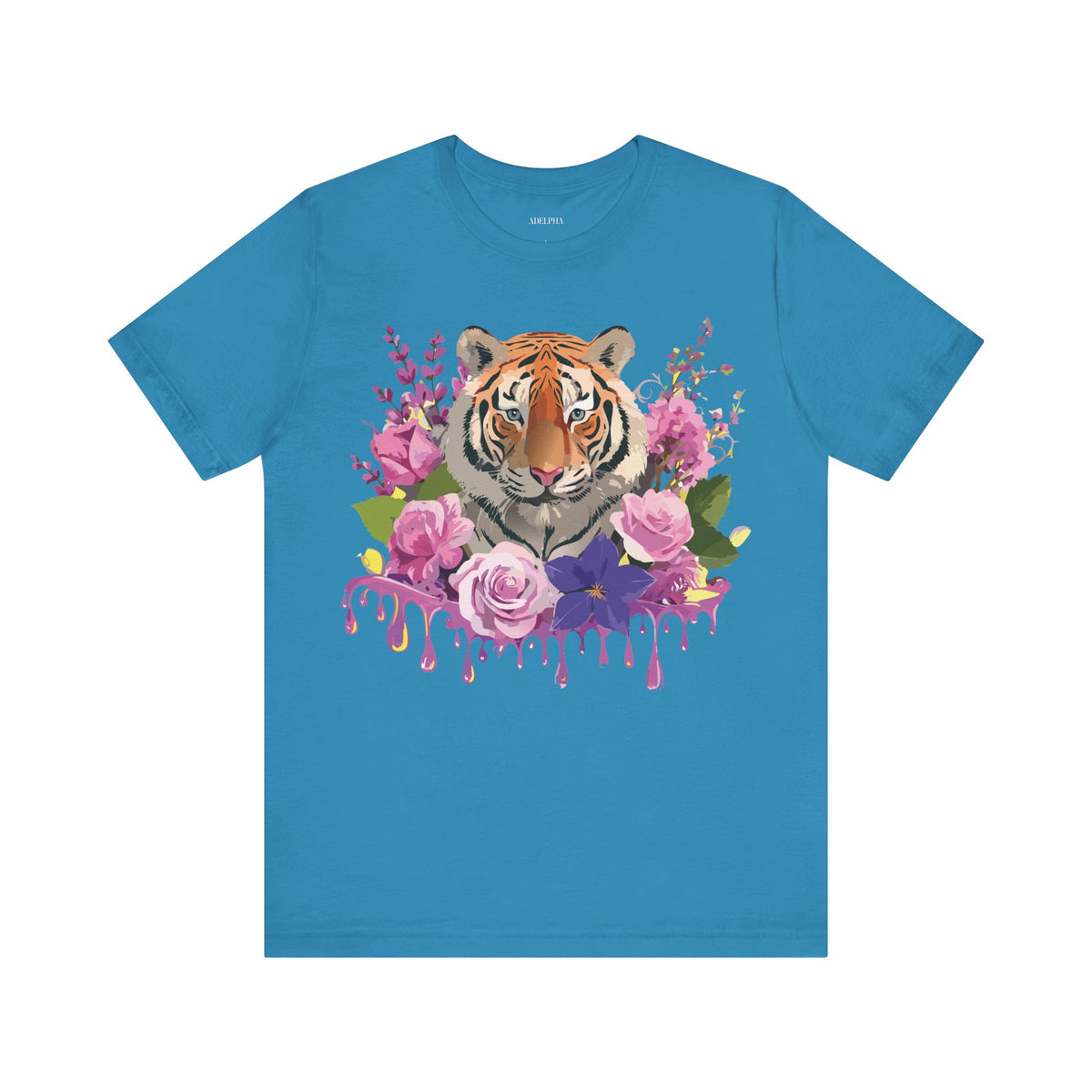 Tiger Graphic Unisex Cotton Bella+Canvas Tee with Art Animal Design e69