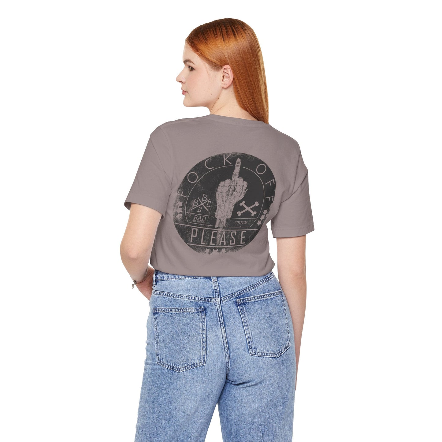 Middle Finger Skull Graphic Design Unisex Cotton T-Shirt A-11