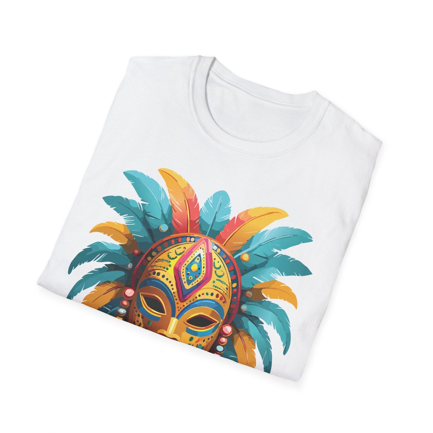 Unisex Mask Tee Shirt Masquerade Design Softstyle Gildan 64000 Comfortable Cotton Tee