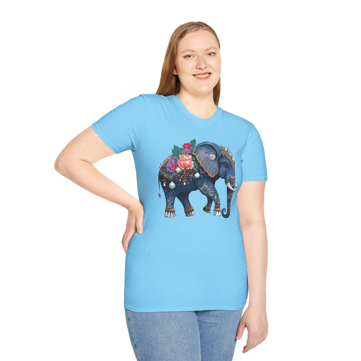 Elephant T Shirt Unisex Softstyle Tee Gildan 64000 100 Percent Cotton Comfort Everyday