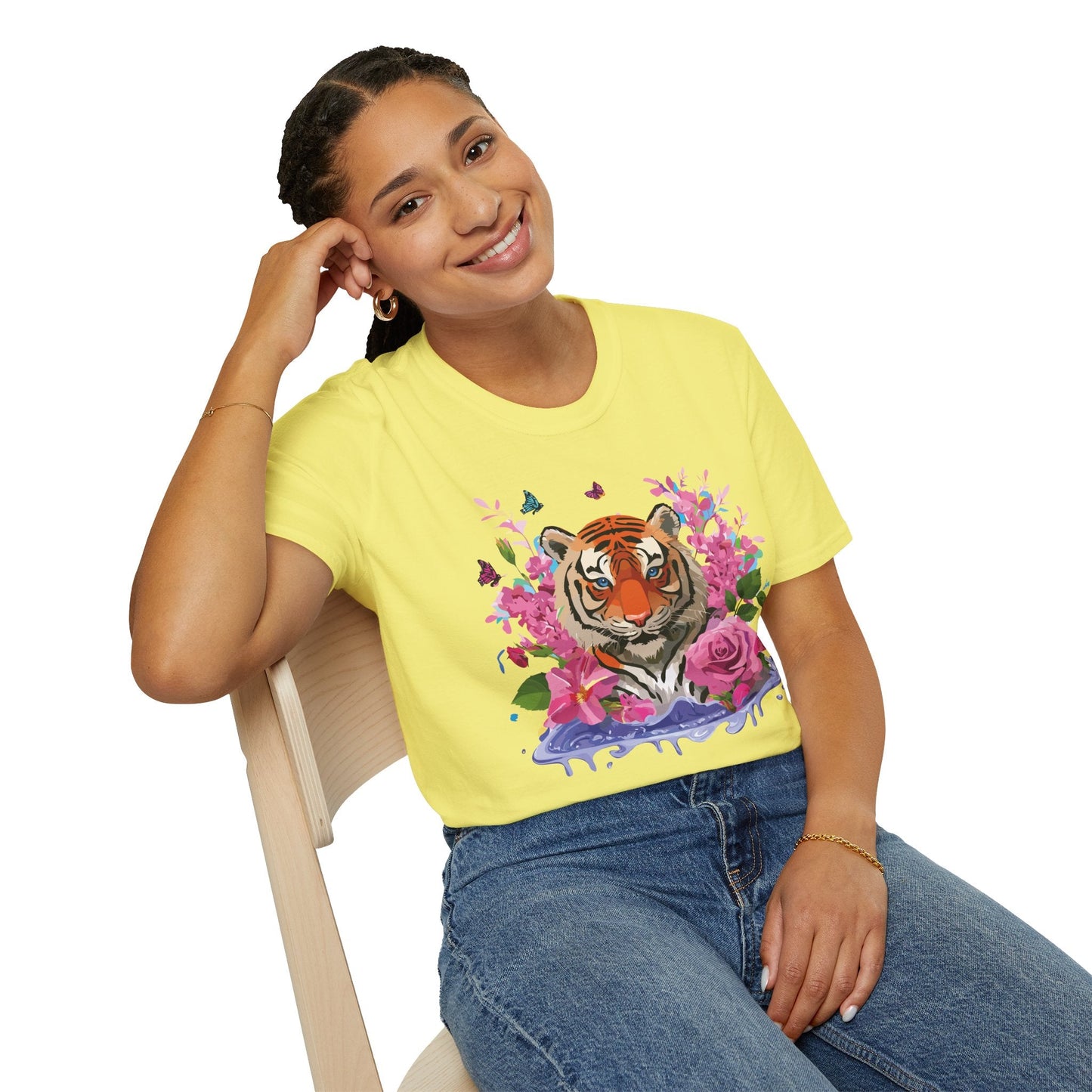 Tiger Shirt Unisex Gildan Softstyle Cotton Tee 100 Percent Ring Spun Comfort