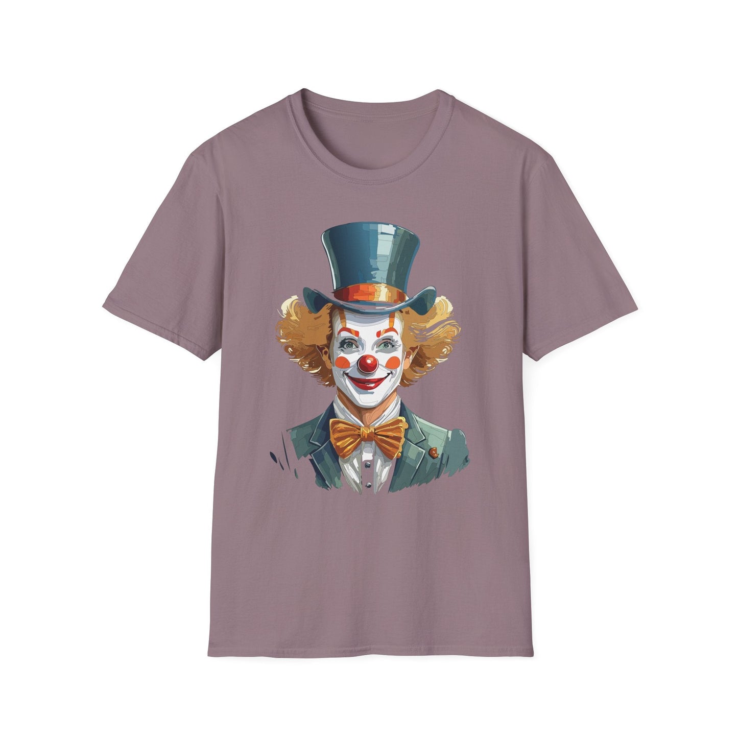 Funny Clown Shirt Unisex T Shirt Circus Style Tee With Scary Man Artwork Gildan 64000