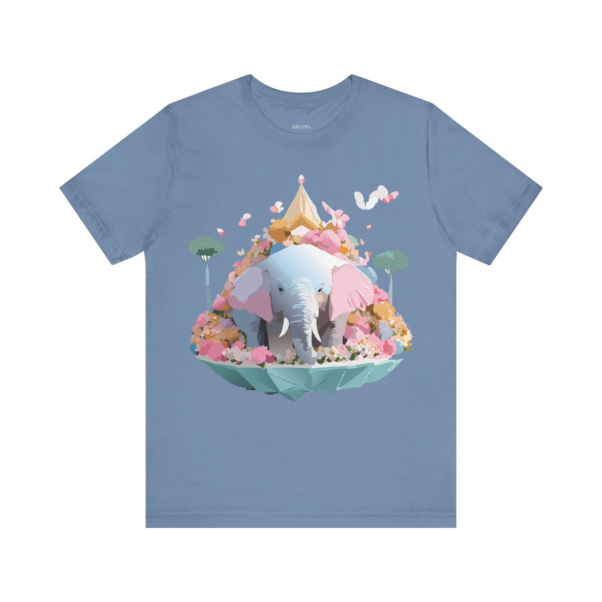 Elephant Graphic Unisex Cotton Bella+Canvas Tee with Art Animal Design e133