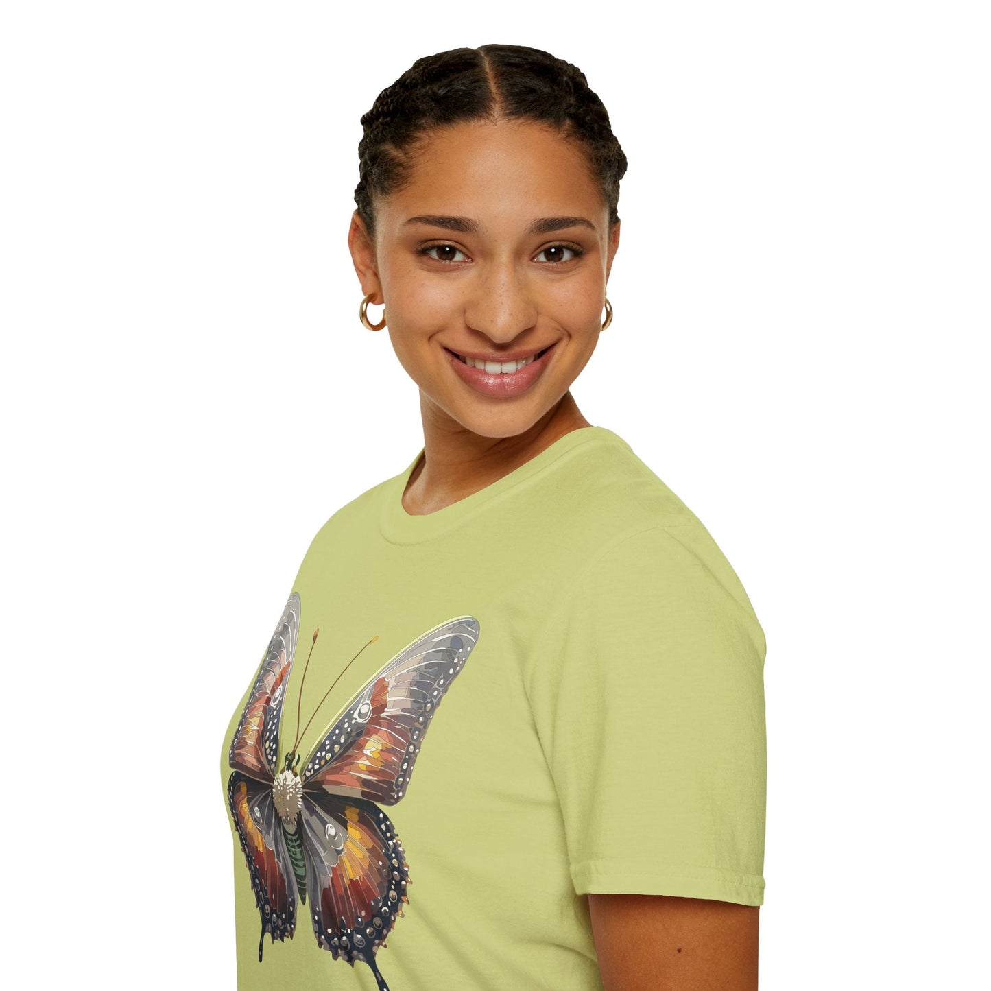 Butterfly Shirt Unisex Lightweight 100 Cotton Gildan Softstyle 64000 Tee Monarch Butterfly Design