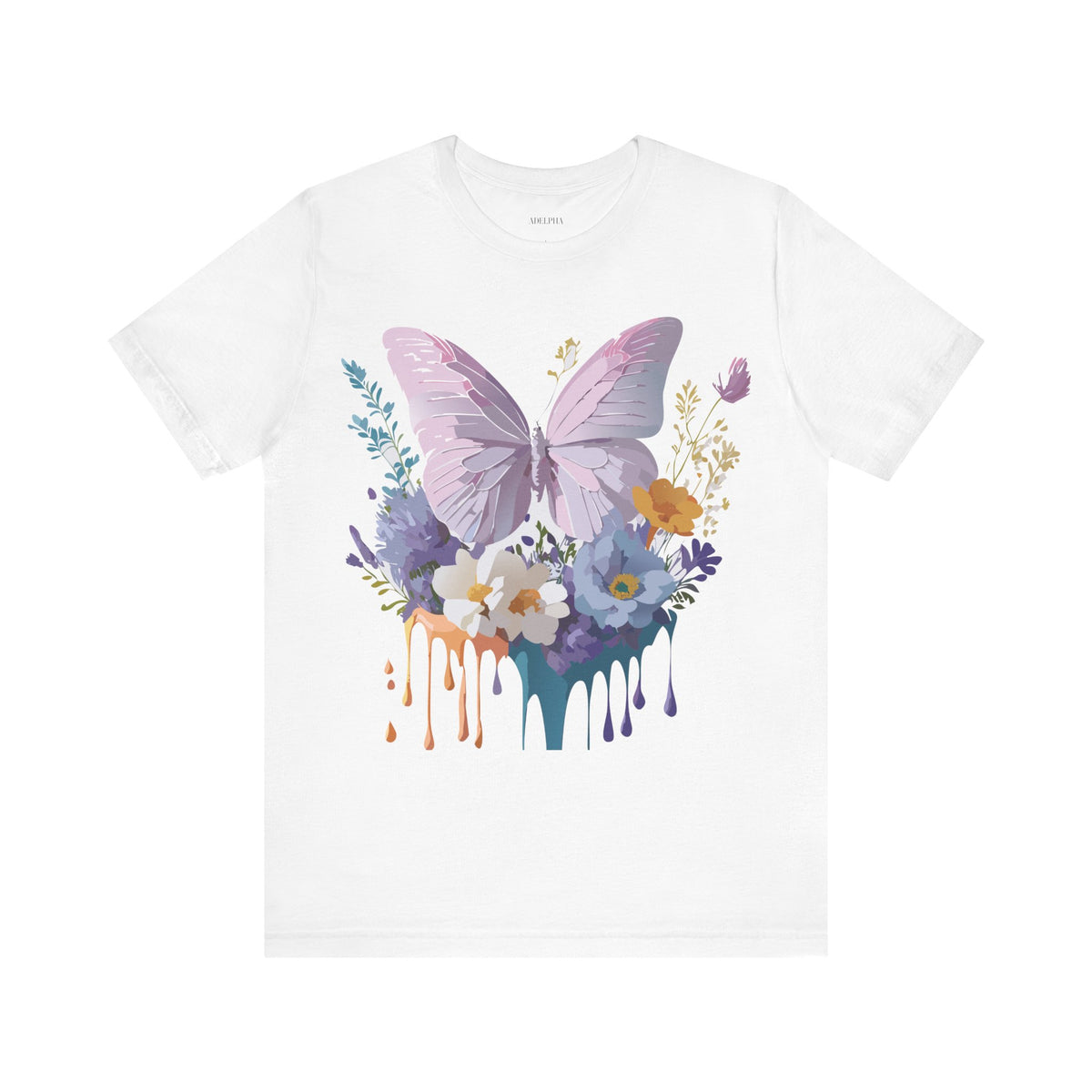 Butterfly Graphic Unisex Cotton Bella+Canvas Tee with Art Design n18