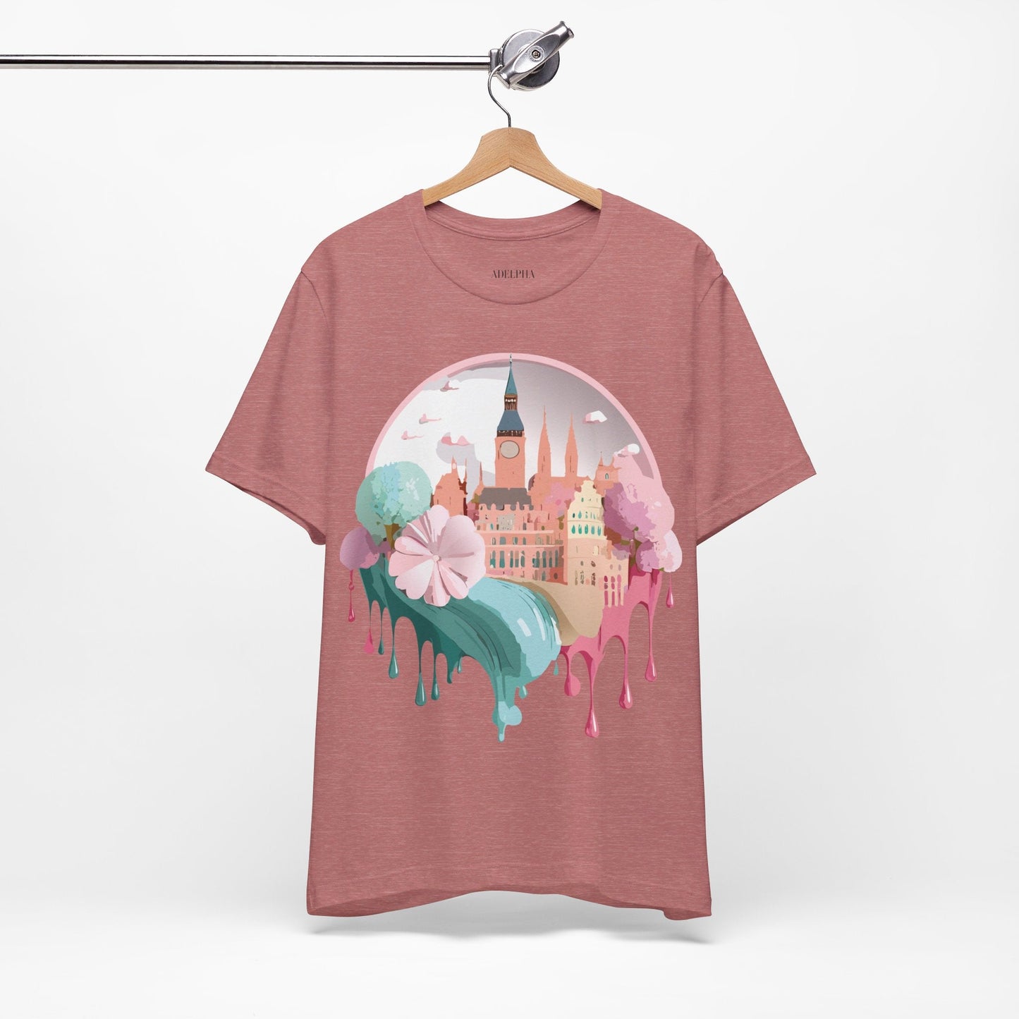 Prague Tourist Shirt Unisex Graphic Tee Featuring Vintage Inspired Art By Adelpha