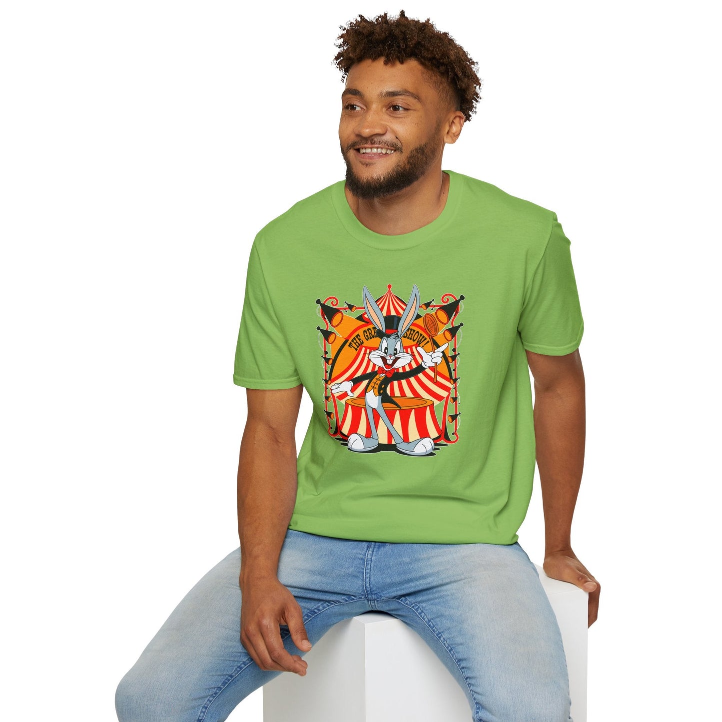 Cartoon Bunny Graphic Unisex Cotton Animal Animation Artwork Design Tee 43