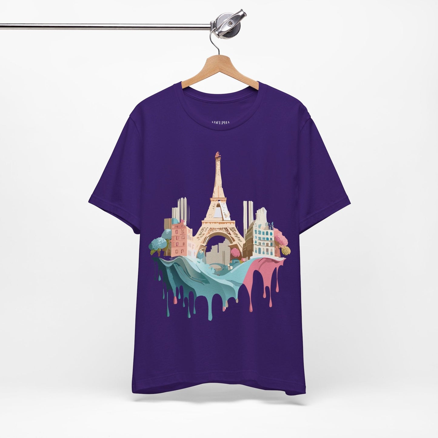 Paris Tourist Graphic Tee Unisex Jersey Short Sleeve Art Design By Vintage Inspired
