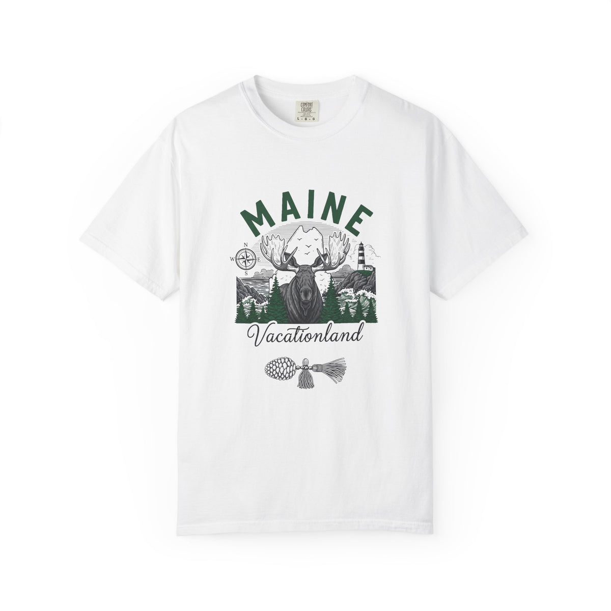 Maine State Travel Tourist Graphic Gift Tee Unisex 100 Cotton Comfort Colors T-Shirt