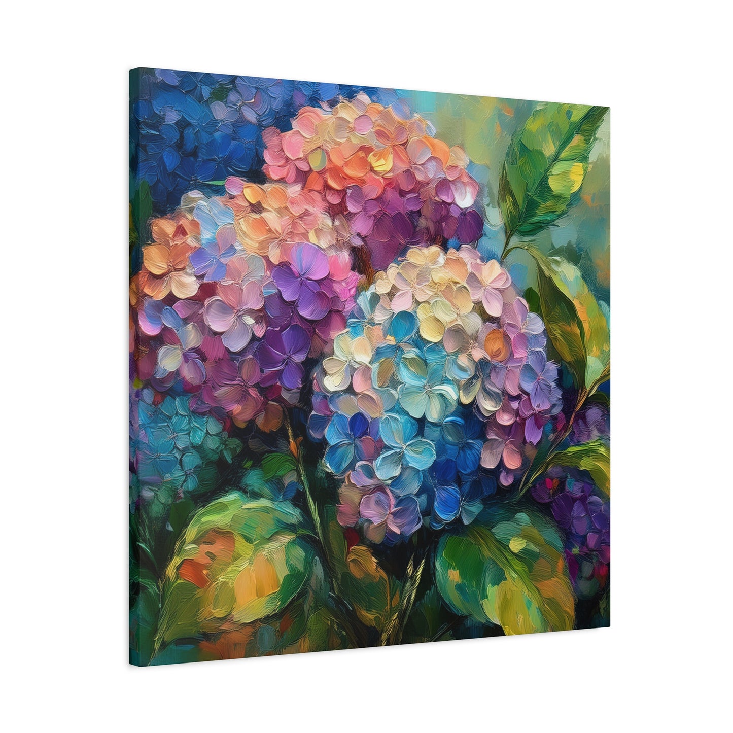 Hydrangeas Print Canvas, Flowers Oil Paint Print 20x20, 24x24, 30x30, 32x32, 36x36, Floral Art Design Print Non-Frame MC-28